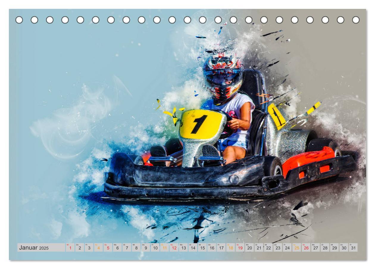 Bild: 9783435386161 | GoKart - extrem cool (Tischkalender 2025 DIN A5 quer), CALVENDO...