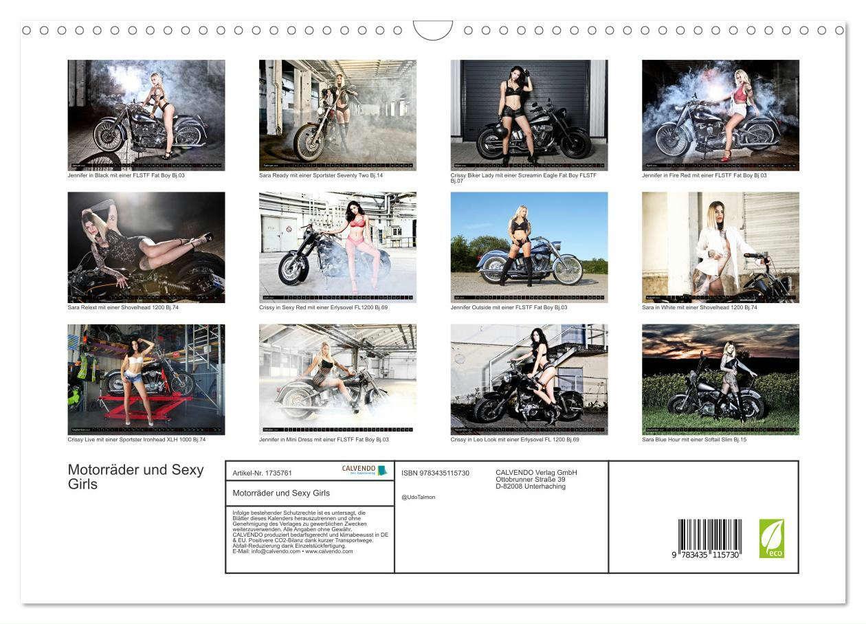 Bild: 9783435115730 | Motorräder und Sexy Girls (Wandkalender 2025 DIN A3 quer), CALVENDO...