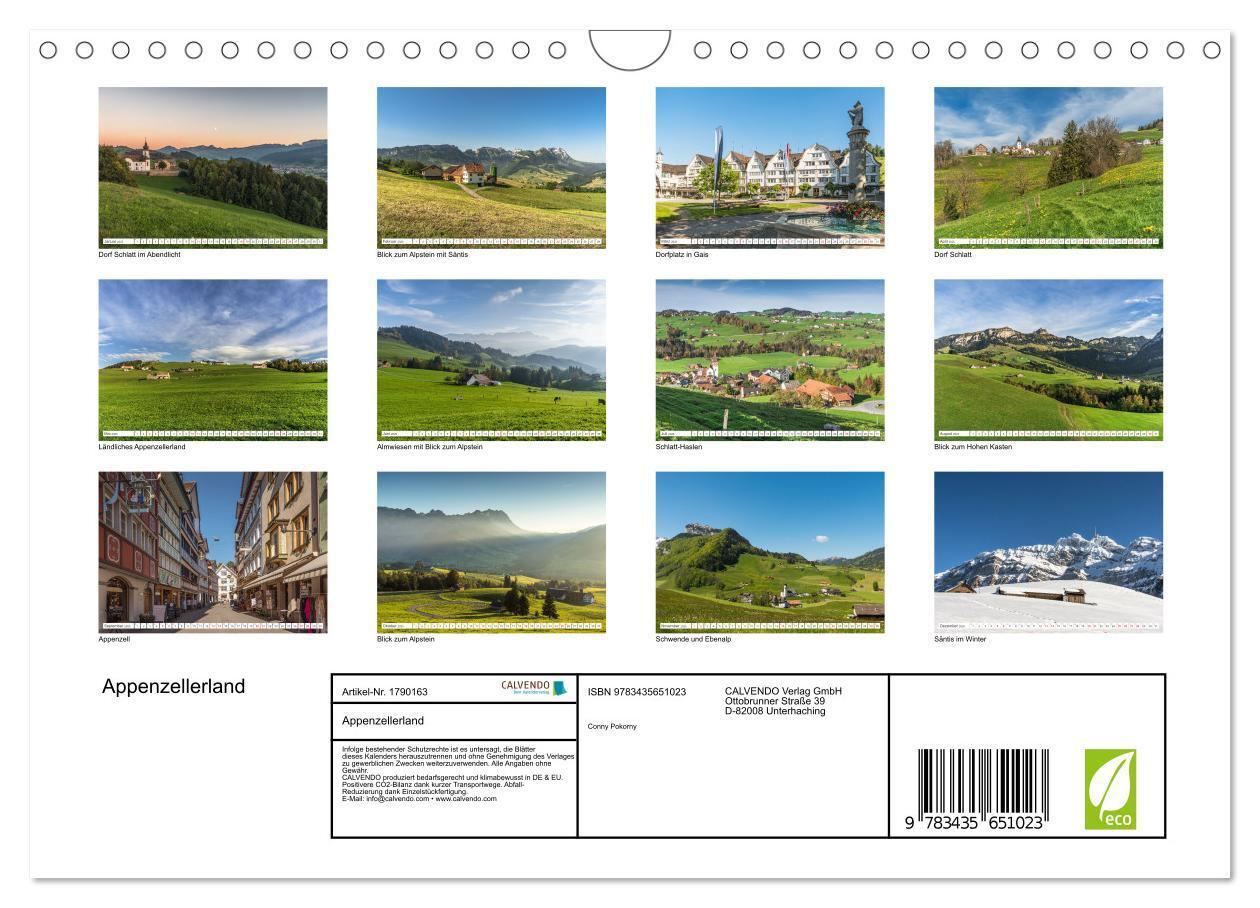 Bild: 9783435651023 | Appenzellerland (Wandkalender 2025 DIN A4 quer), CALVENDO...