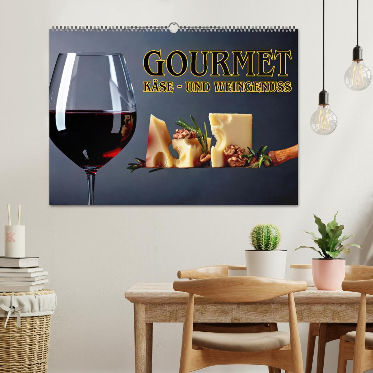 Bild: 9783457157534 | Gourmet Käse - und Weingenuss (Wandkalender 2025 DIN A2 quer),...