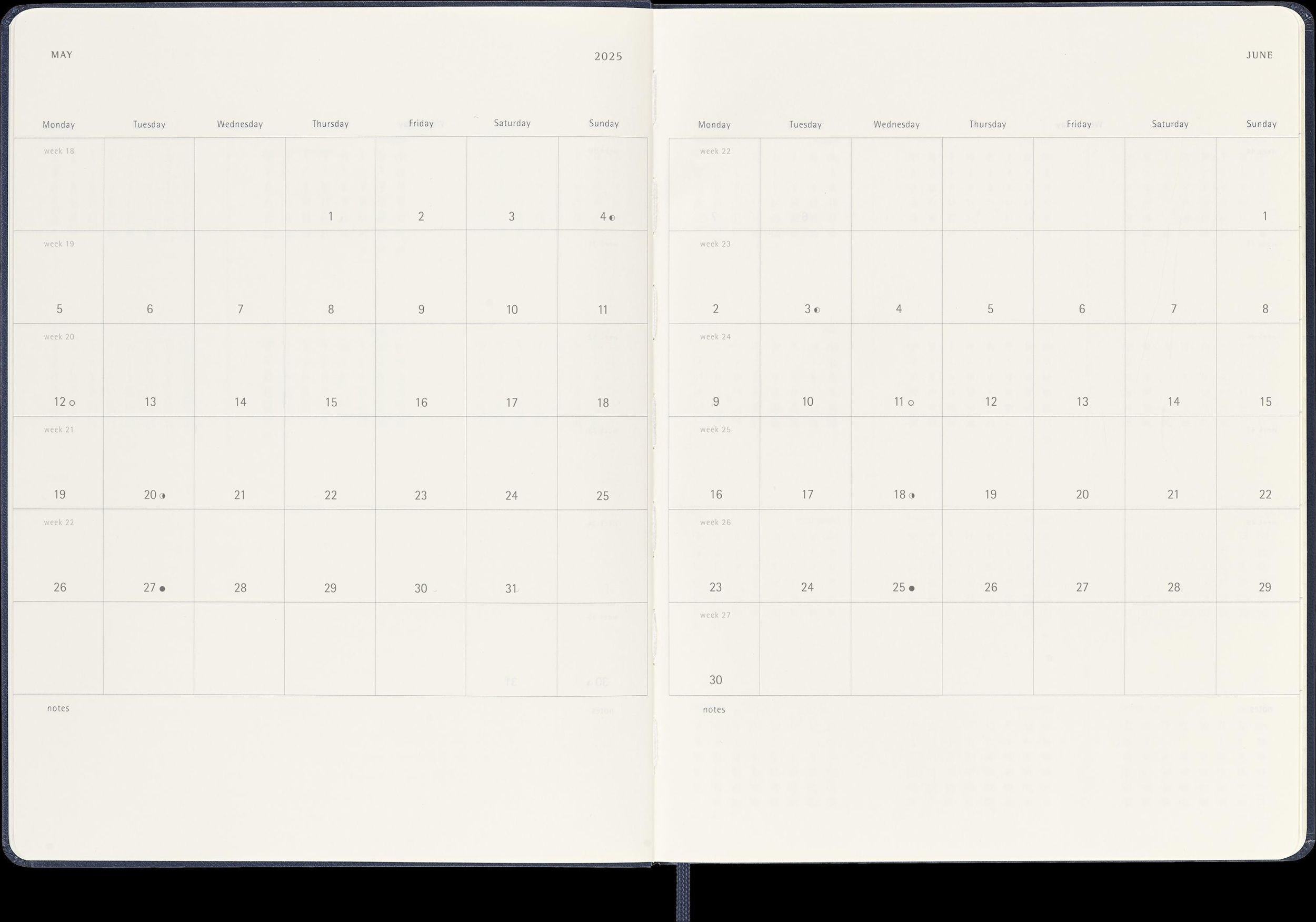 Bild: 8056999270407 | Moleskine 12 Monate Wochen Notizkalender 2025, XL, 1 Wo = 1 Seite,...