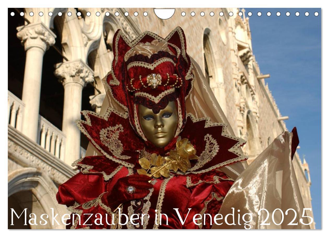 Cover: 9783435706921 | Maskenzauber in Venedig 2025 (Wandkalender 2025 DIN A4 quer),...