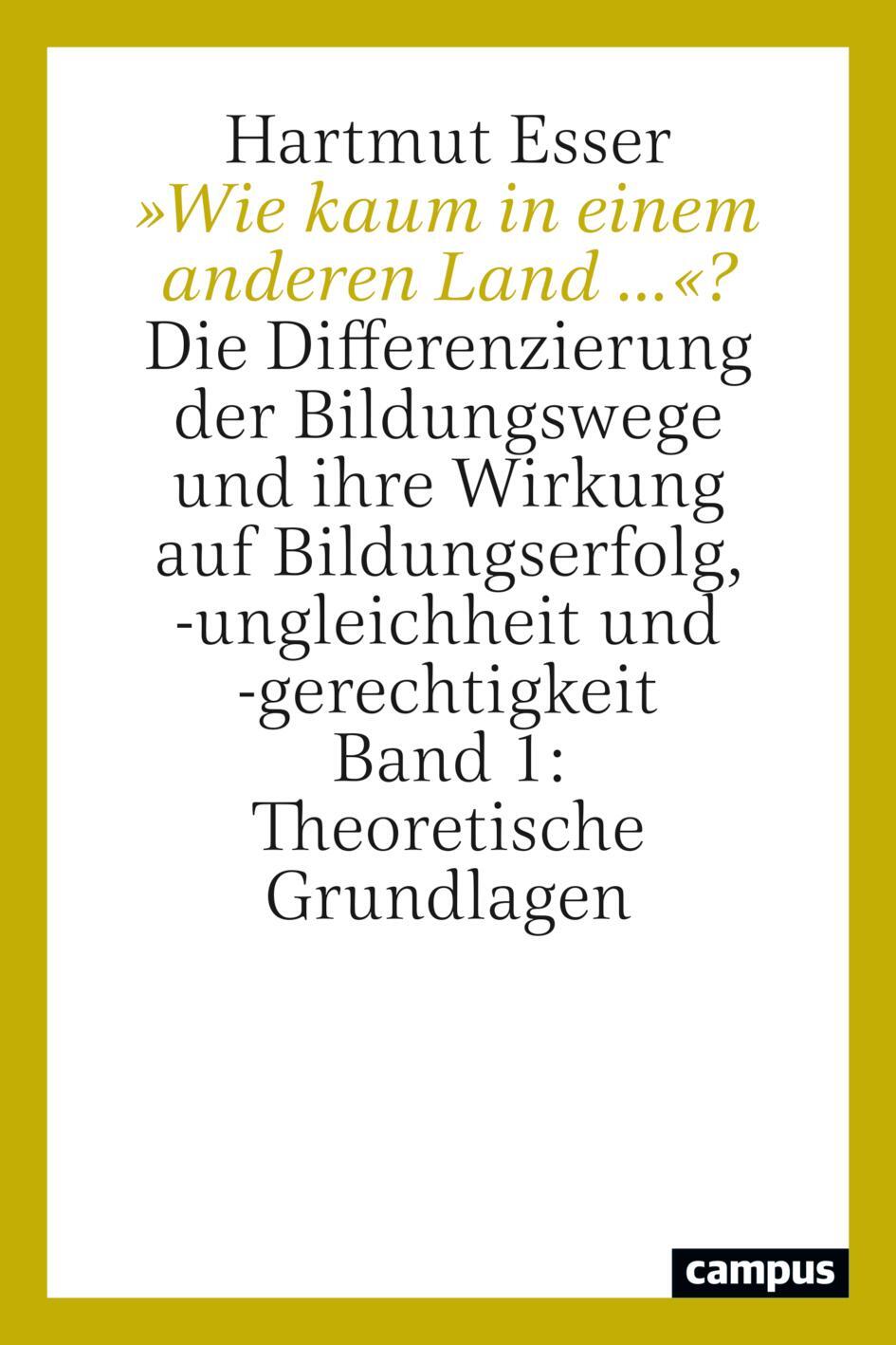 Cover: 9783593513225 | »Wie kaum in einem anderen Land ...«? | Hartmut Esser | Taschenbuch