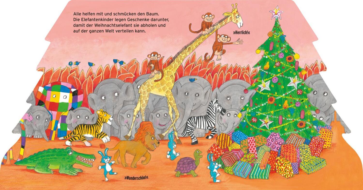 Bild: 9783522459747 | Elmar: Elmar feiert Weihnachten | Auffällig gestaltetes Pappbilderbuch