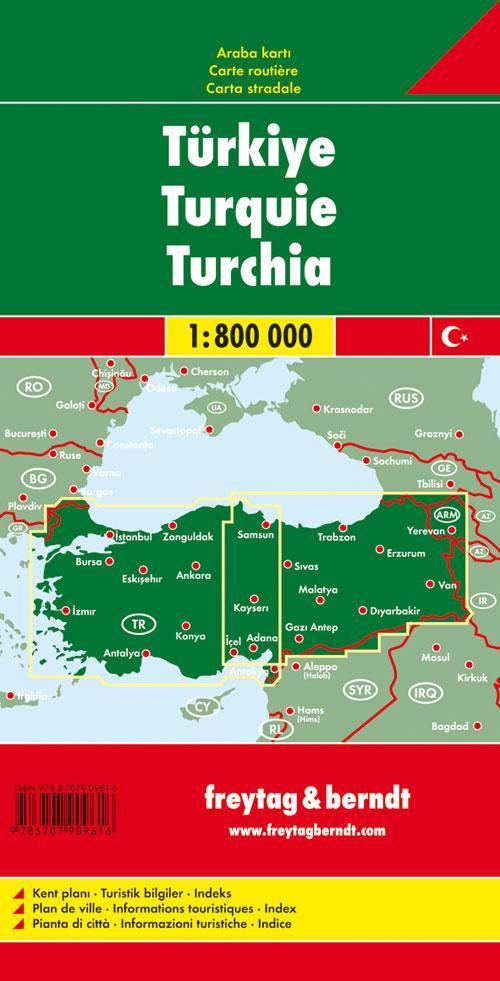 Rückseite: 9783707909616 | Türkei 1 : 800 000. Autokarte | freytag &amp; berndt | (Land-)Karte | 2015