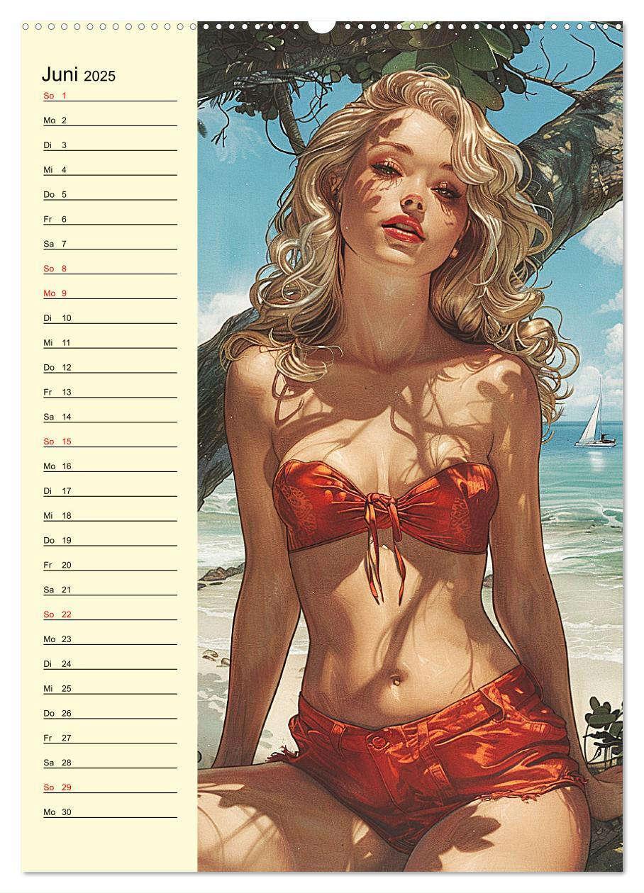 Bild: 9783457126813 | Pin-up-Girls. Sexappeal am Strand (Wandkalender 2025 DIN A2 hoch),...