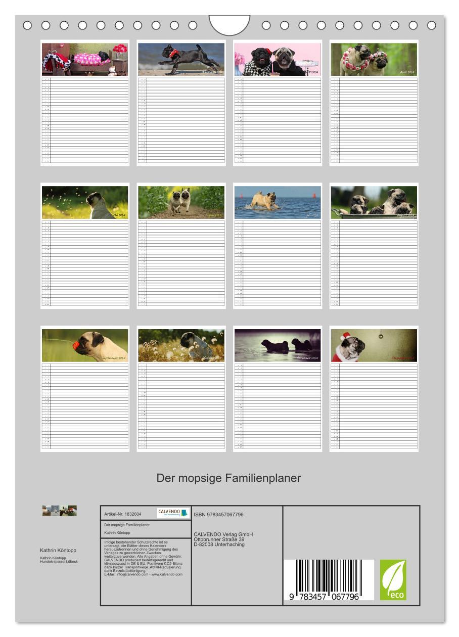 Bild: 9783457067796 | Der mopsige Familienplaner (Wandkalender 2025 DIN A4 hoch),...