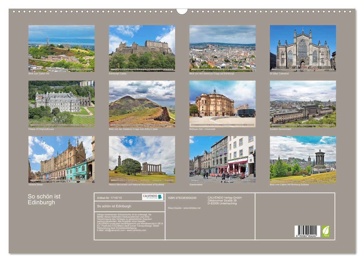 Bild: 9783383954245 | So schön ist Edinburgh (Wandkalender 2025 DIN A2 quer), CALVENDO...