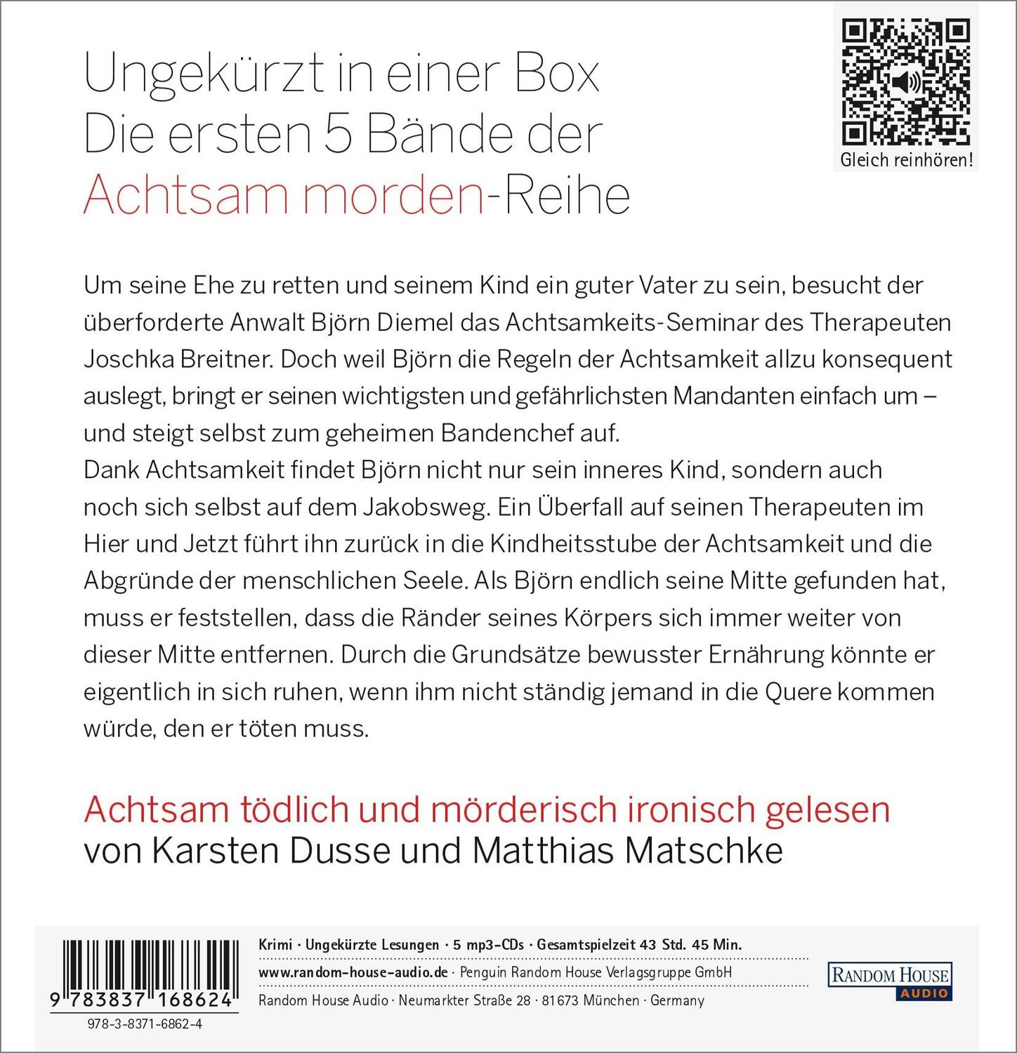 Bild: 9783837168624 | Die große Achtsam morden Box | Karsten Dusse | MP3 | 5 Audio-CDs