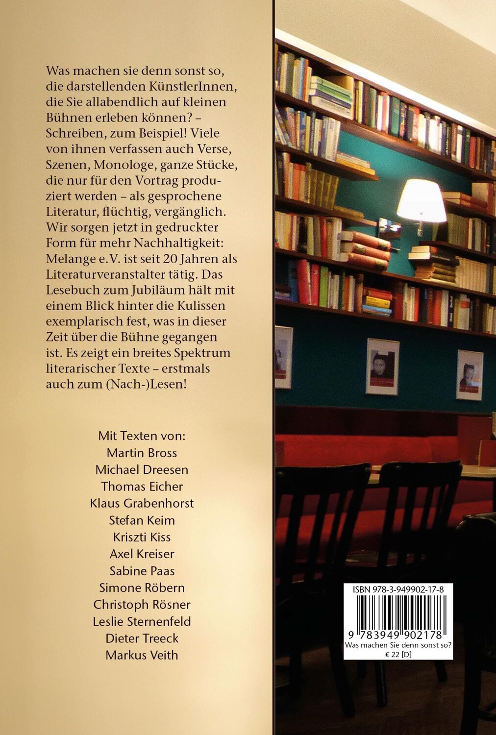 Rückseite: 9783949902178 | Was machen Sie denn sonst so? | Das Melange-Lesebuch | Thomas Eicher