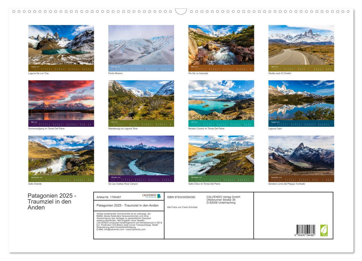 Bild: 9783435594382 | Patagonien 2025 - Traumziel in den Anden (Wandkalender 2025 DIN A2...