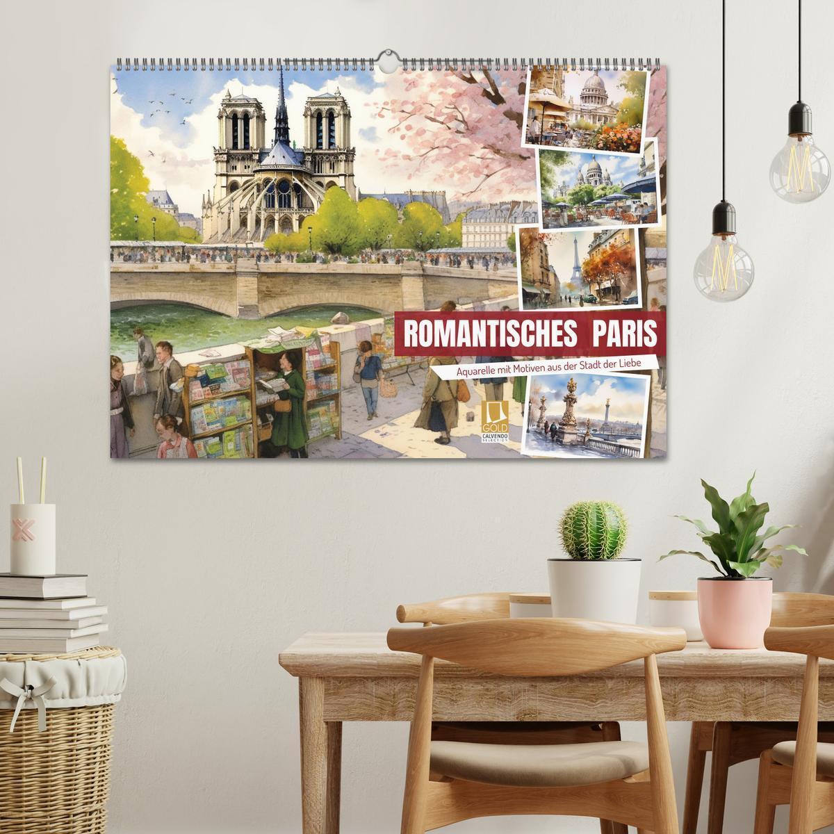 Bild: 9783383825835 | Romantisches Paris (Wandkalender 2025 DIN A2 quer), CALVENDO...