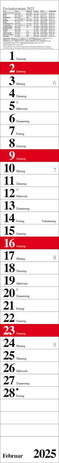 Bild: 9783731879534 | Streifenplaner Praktika Rot 2025 | Verlag Korsch | Kalender | 12 S.