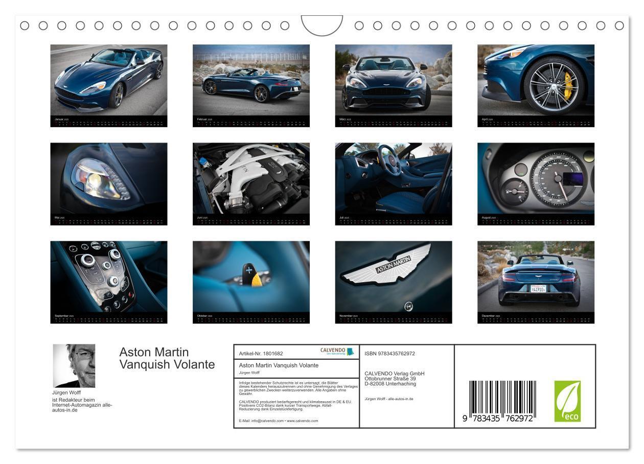 Bild: 9783435762972 | Aston Martin Vanquish Volante (Wandkalender 2025 DIN A4 quer),...