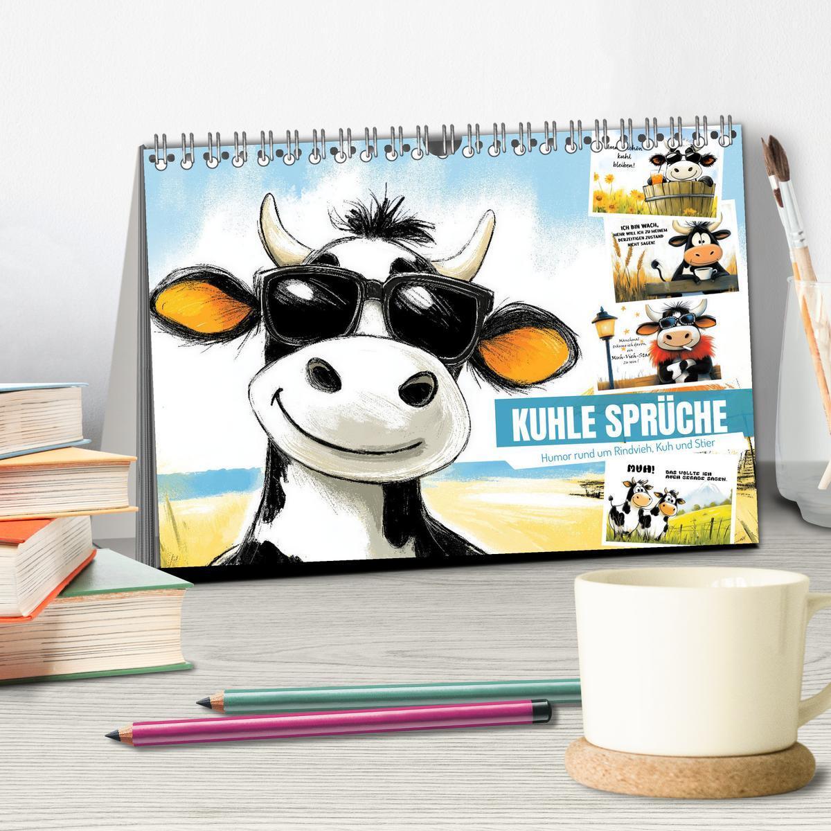 Bild: 9783457187074 | Kuhle Sprüche (Tischkalender 2025 DIN A5 quer), CALVENDO...