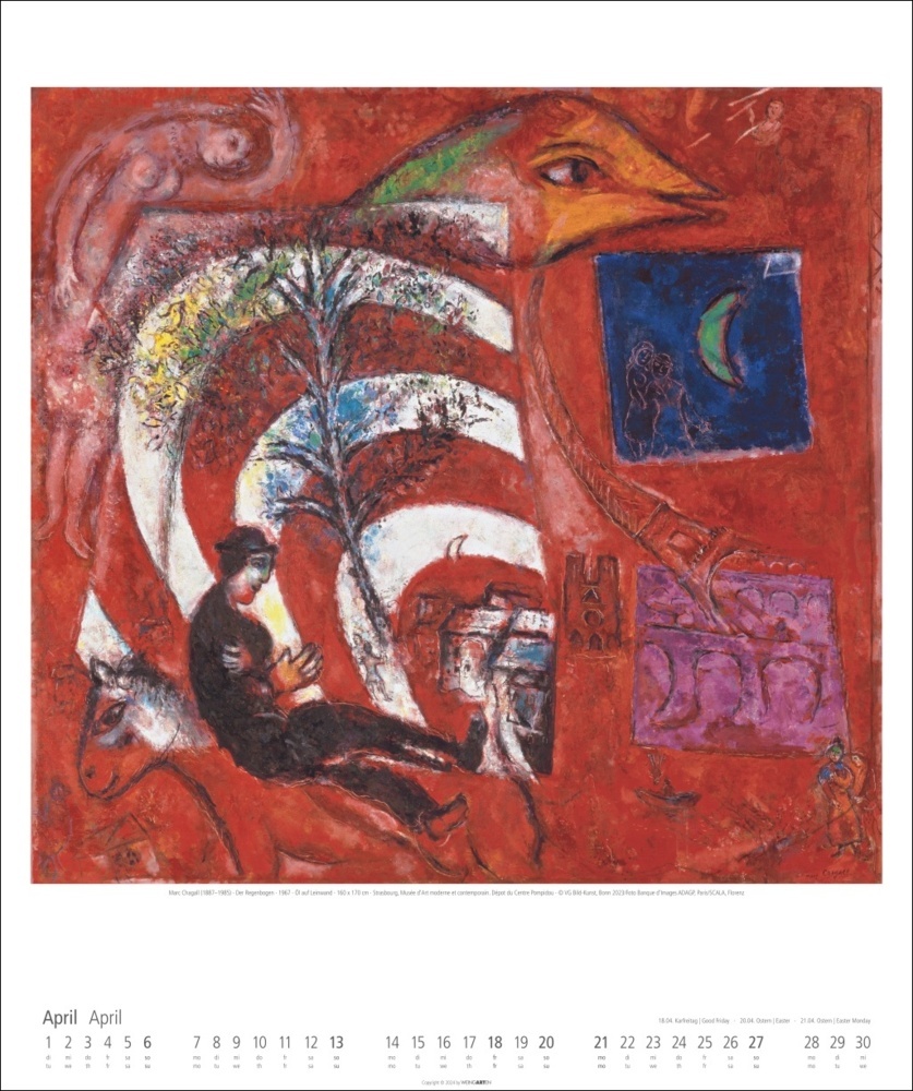 Bild: 9783839900123 | Marc Chagall Kalender 2025 | Marc Chagall | Kalender | Spiralbindung