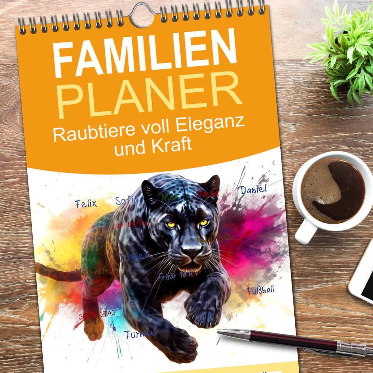 Bild: 9783457096895 | Familienplaner 2025 - Raubtiere voll Eleganz und Kraft mit 5...