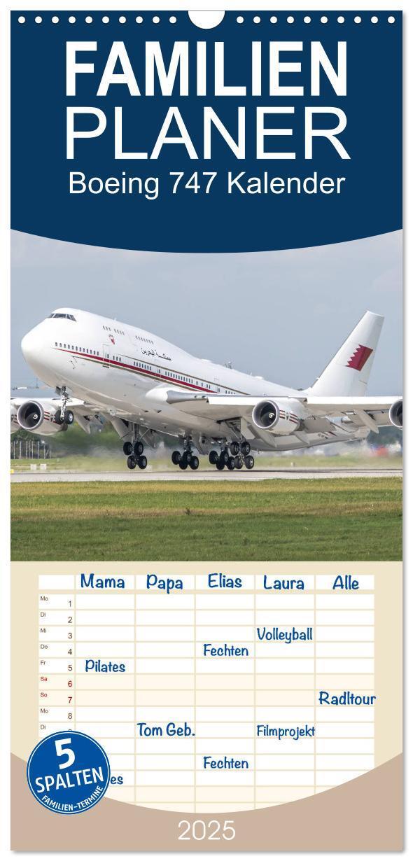 Cover: 9783457090169 | Familienplaner 2025 - Boeing 747 Kalender mit 5 Spalten...