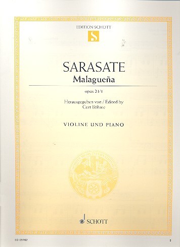 Cover: 9790001092135 | Malagueña | Pablo de Sarasate | Buch | 16 S. | Deutsch | 1976