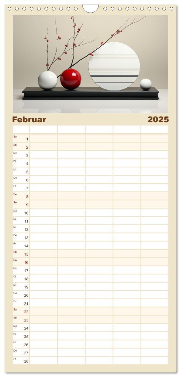 Bild: 9783457091692 | Familienplaner 2025 - Zen mit 5 Spalten (Wandkalender, 21 x 45 cm)...