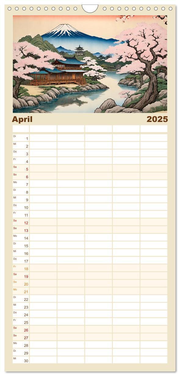 Bild: 9783457193761 | Familienplaner 2025 - Hanami in Japan mit 5 Spalten (Wandkalender,...