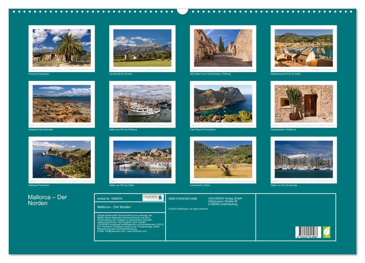 Bild: 9783435813988 | Mallorca ¿ Der Norden (Wandkalender 2025 DIN A2 quer), CALVENDO...