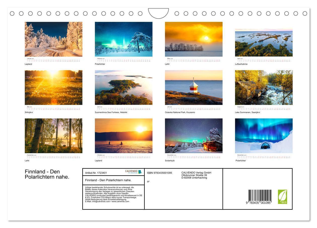 Bild: 9783435001095 | Finnland - Den Polarlichtern nahe. (Wandkalender 2025 DIN A4 quer),...