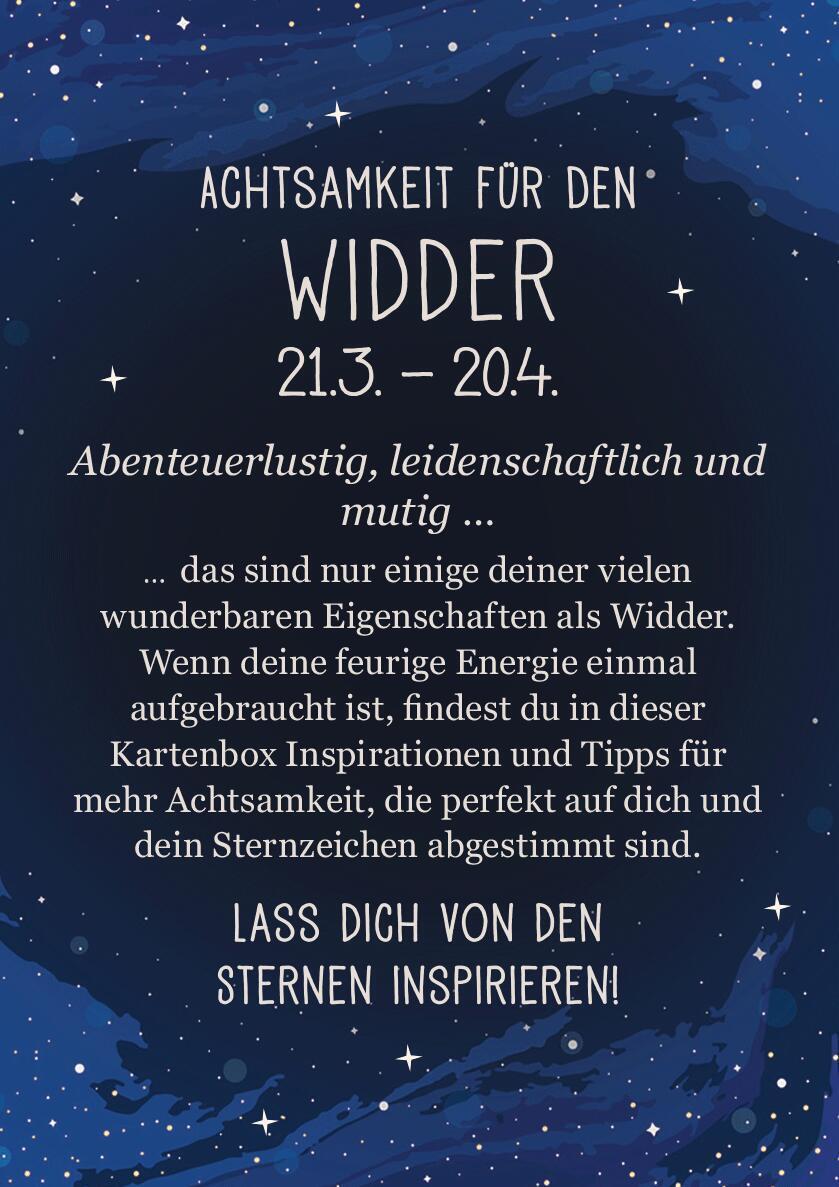 Rückseite: 9783845849669 | Achtsamkeit für den Widder | 50 Astro-Kärtchen | Taschenbuch | 51 S.