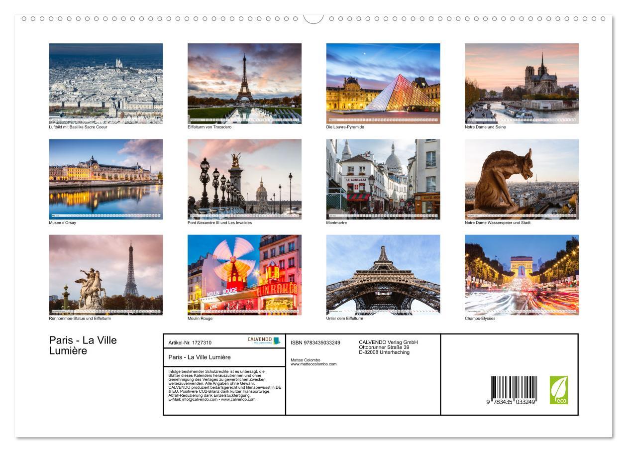 Bild: 9783435033249 | Paris - La Ville Lumière (hochwertiger Premium Wandkalender 2025...