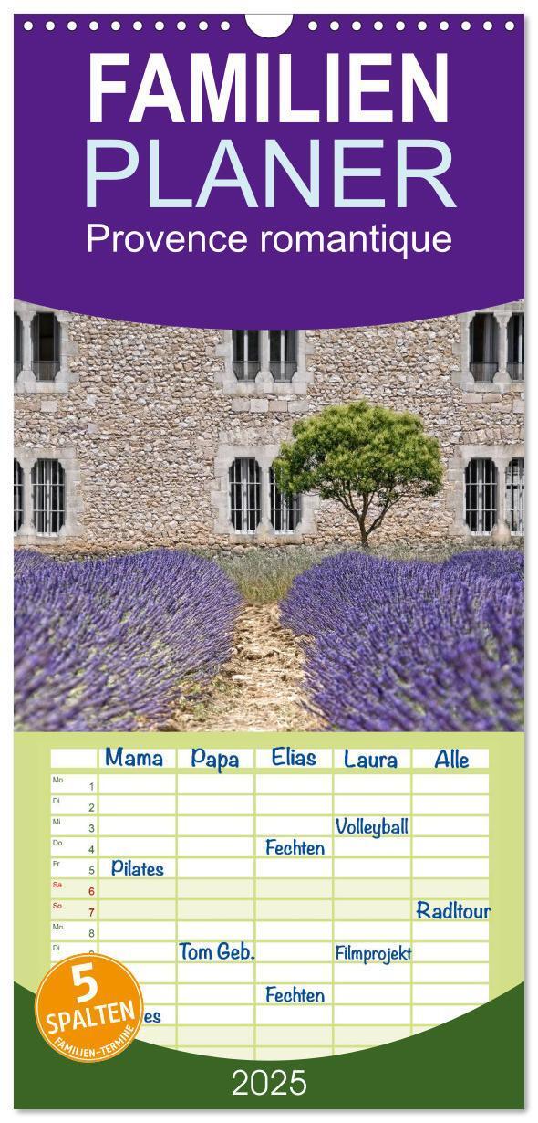 Cover: 9783457112397 | Familienplaner 2025 - Provence romantique mit 5 Spalten...