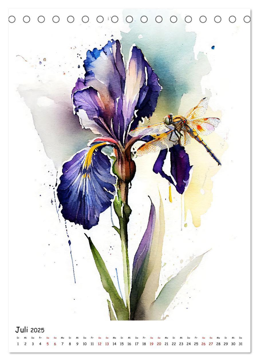 Bild: 9783435882793 | Aquarellmalerei - Blumen und Tiere im Garten (Tischkalender 2025...