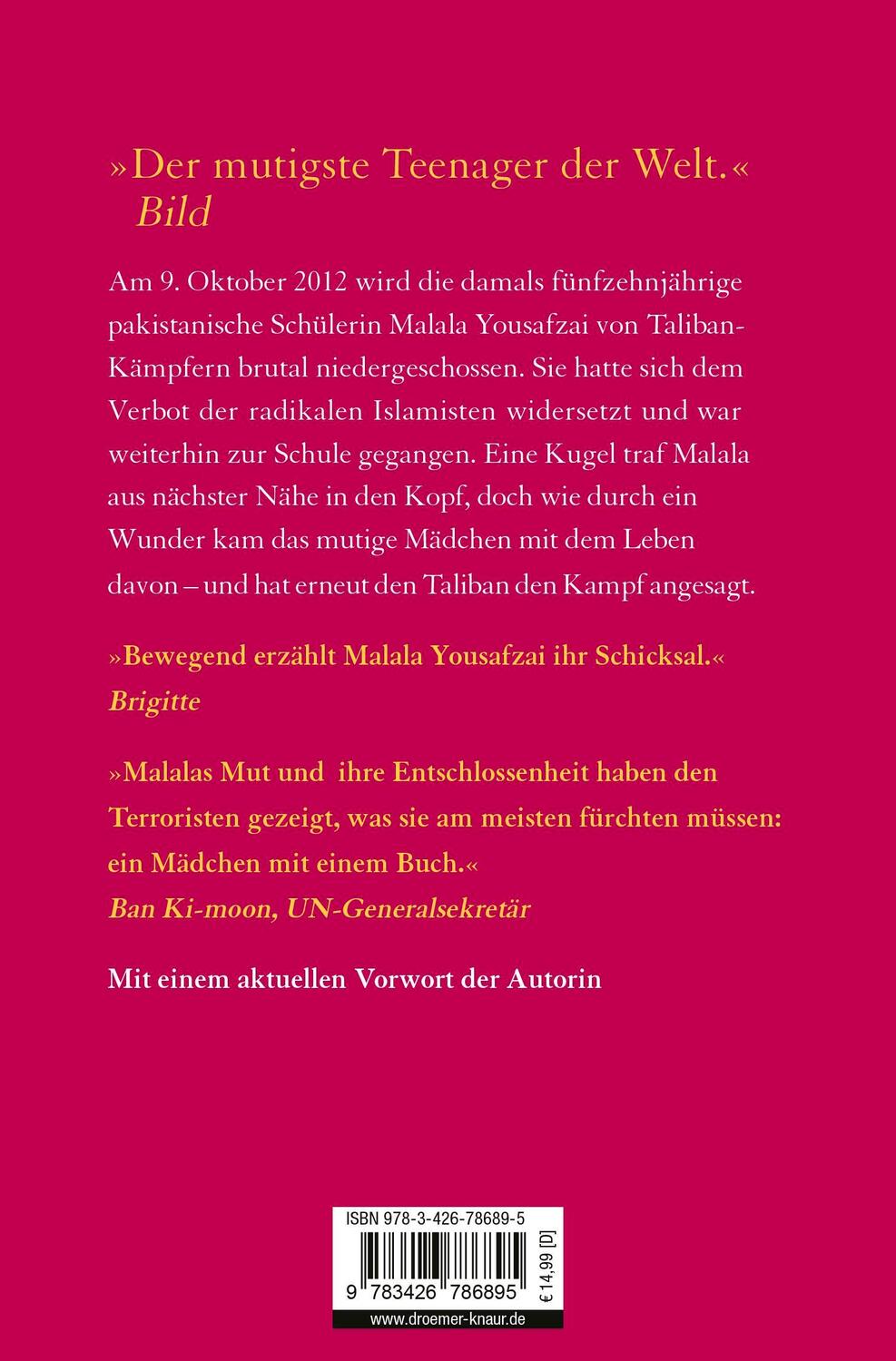 Rückseite: 9783426786895 | Ich bin Malala | Malala Yousafzai (u. a.) | Taschenbuch | 432 S.