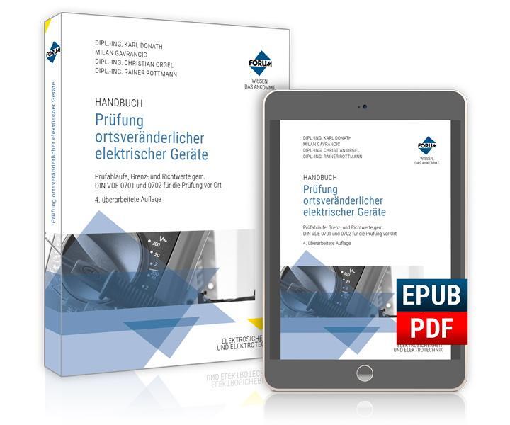 Cover: 9783963146169 | Handbuch Prüfung ortsveränderlicher elektrischer Geräte | GmbH/Donath