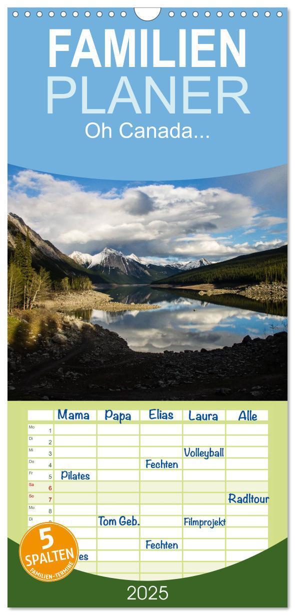 Cover: 9783457120736 | Familienplaner 2025 - Oh Canada... mit 5 Spalten (Wandkalender, 21...