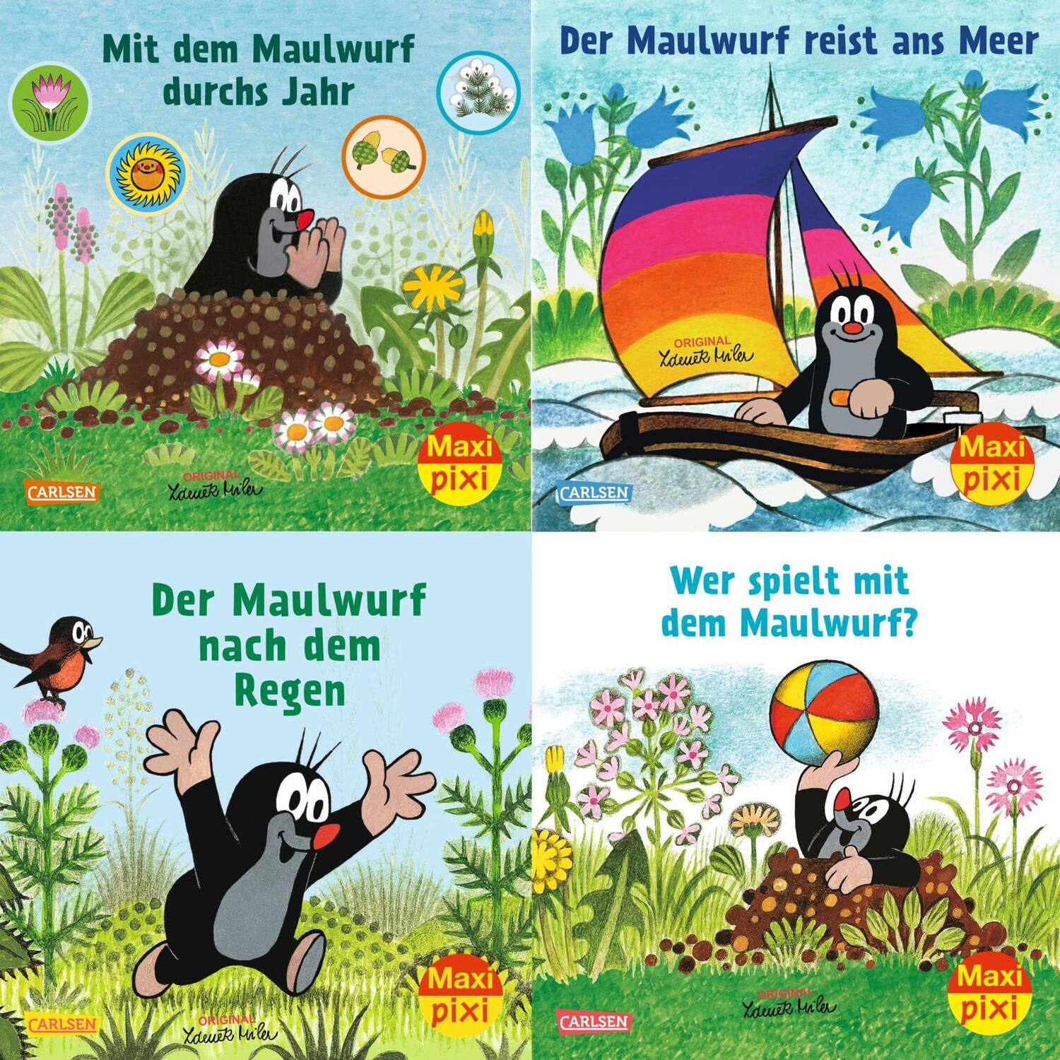 Cover: 9783551030641 | Maxi-Pixi-4er-Set 99: Neues vom Maulwurf (4x1 Exemplar) | Sörensen