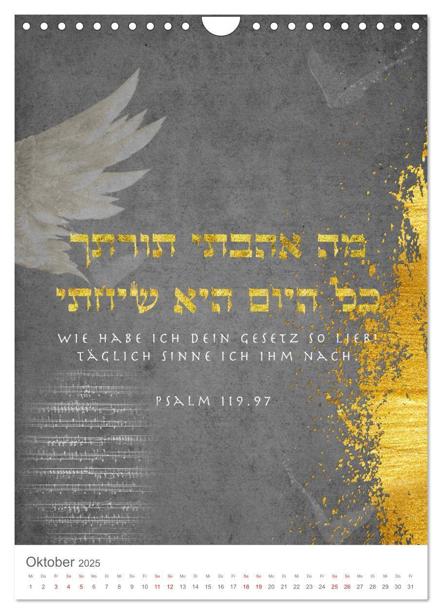 Bild: 9783435979271 | Psalmen Tehilim Hebräisch - Deutsch (Wandkalender 2025 DIN A4...