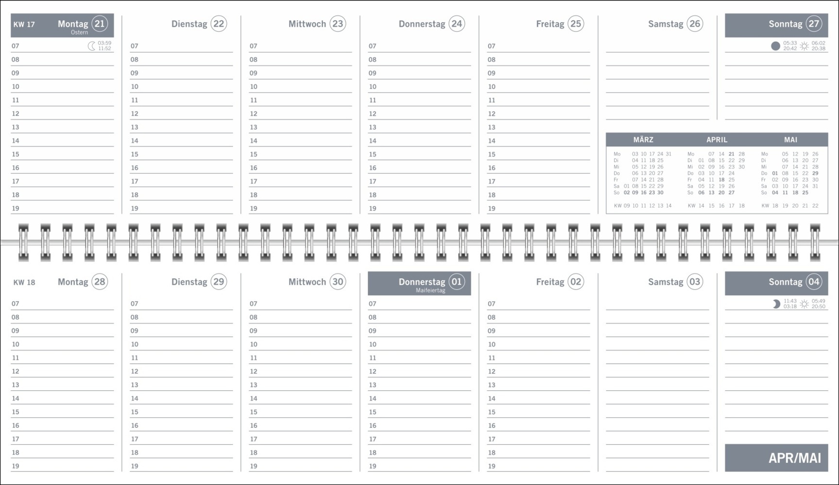 Bild: 9783756406678 | Wochenquerplaner Petrol 2025 | Kalender | Spiralbindung | 64 S. | 2025