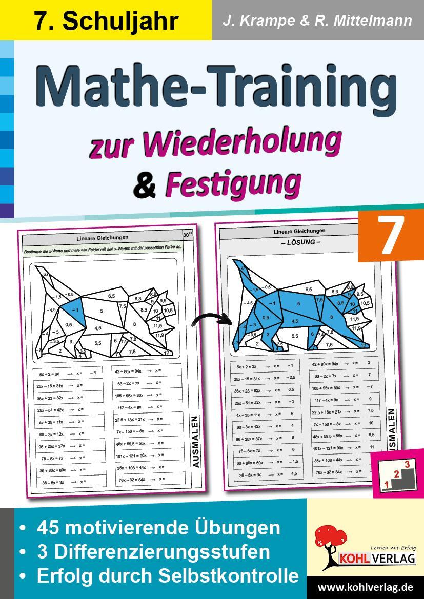 Cover: 9783988410610 | Mathe-Training zur Wiederholung und Festigung / Klasse 7 | Taschenbuch