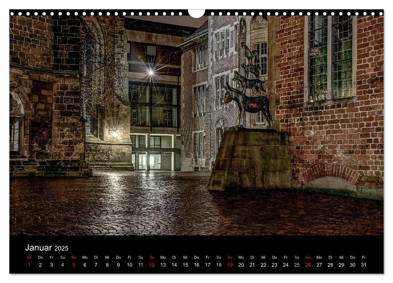 Bild: 9783435740062 | Bremen bei Nacht (Wandkalender 2025 DIN A3 quer), CALVENDO...