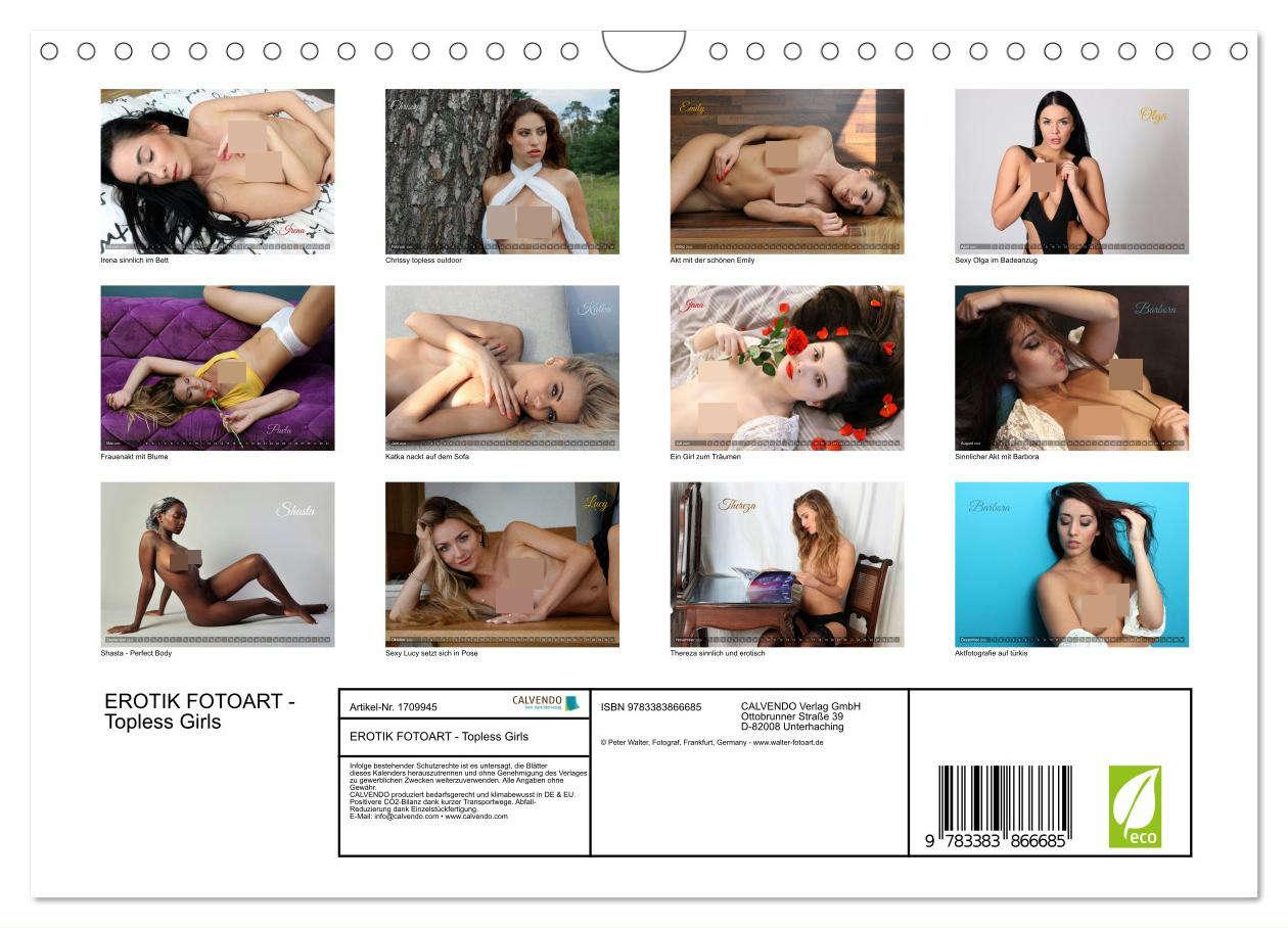 Bild: 9783383866685 | EROTIK FOTOART - Topless Girls (Wandkalender 2025 DIN A4 quer),...