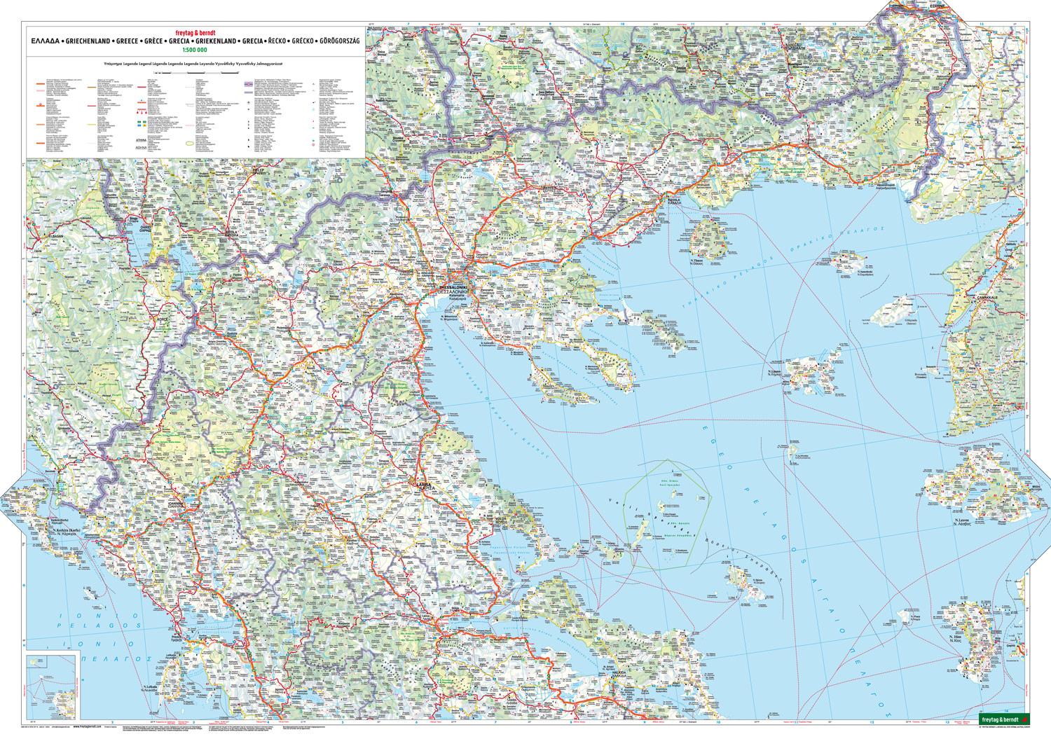 Bild: 9783707921779 | Griechenland, Straßenkarte 1:500.000, freytag &amp; berndt | berndt | 2022