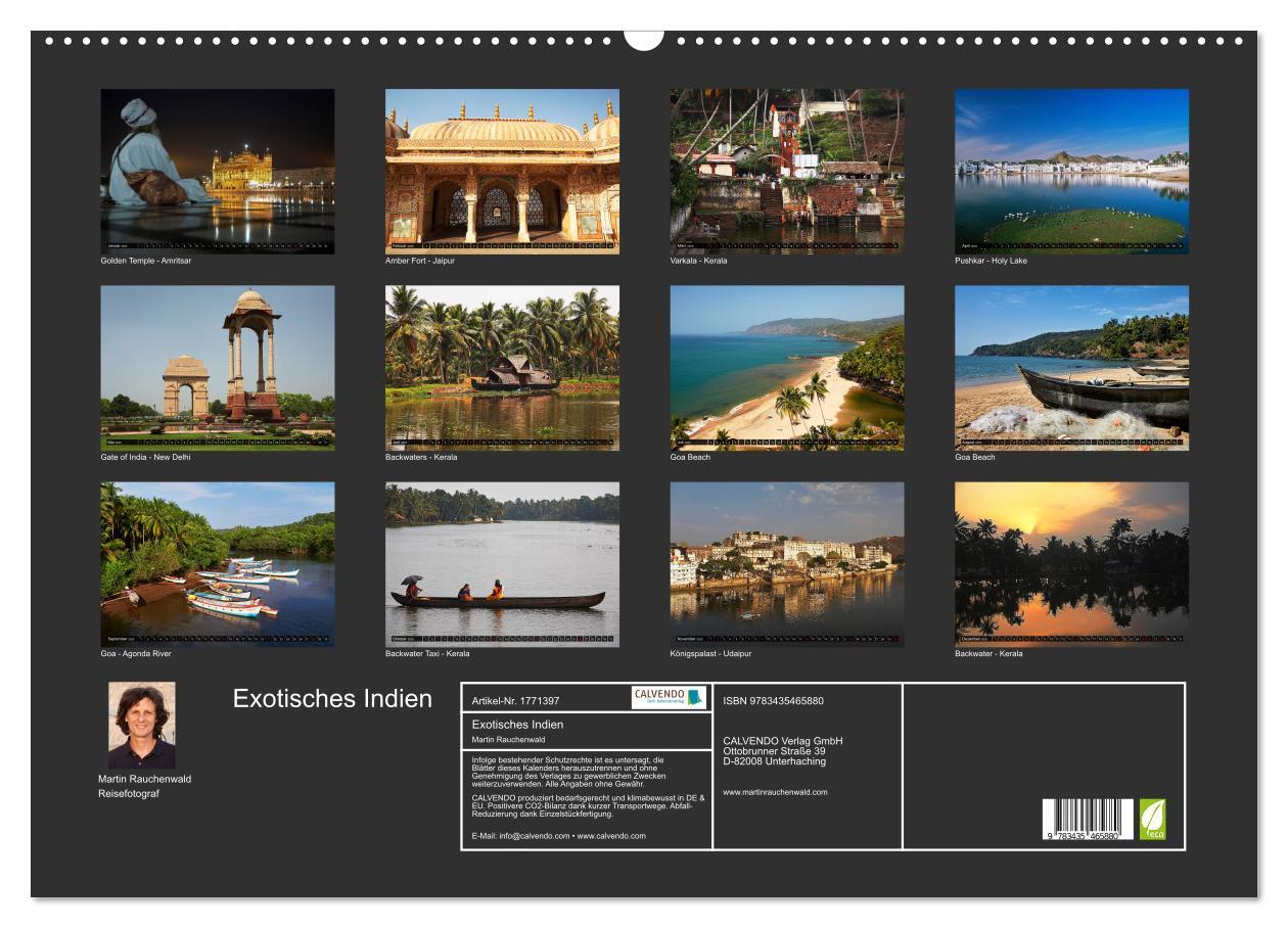 Bild: 9783435465880 | Exotisches Indien (Wandkalender 2025 DIN A2 quer), CALVENDO...