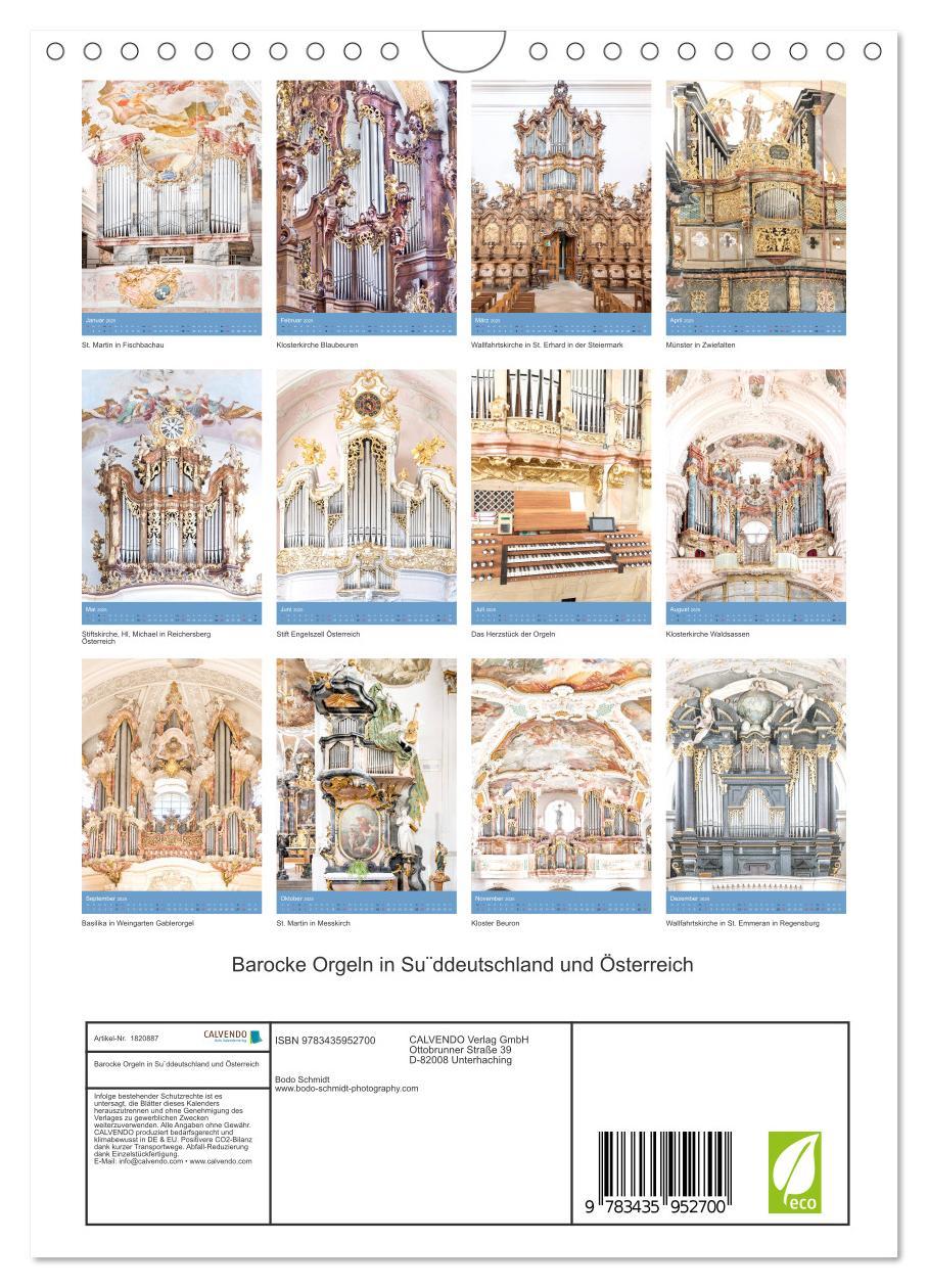 Bild: 9783435952700 | Barocke Orgeln in Su¨ddeutschland und Österreich (Wandkalender 2025...
