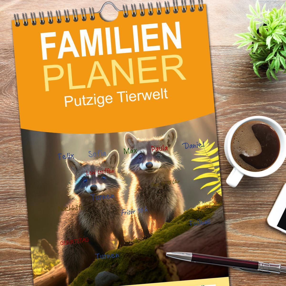 Bild: 9783457094259 | Familienplaner 2025 - Putzige Tierwelt - gemeinsam die Welt...