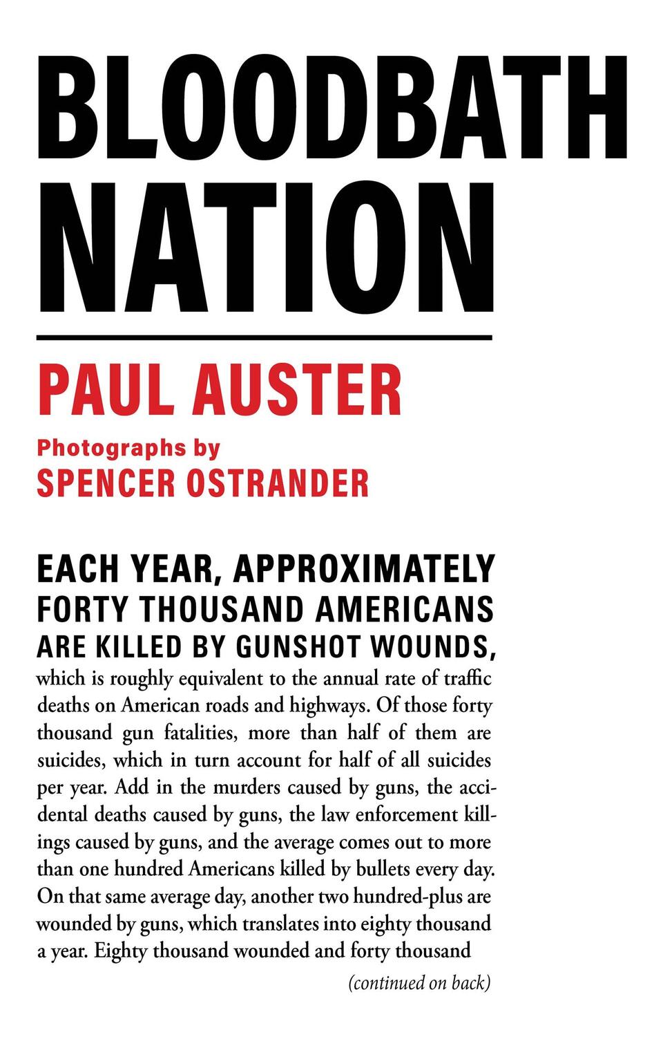 Cover: 9780802160454 | Bloodbath Nation | Paul Auster | Buch | 160 S. | Englisch | 2023