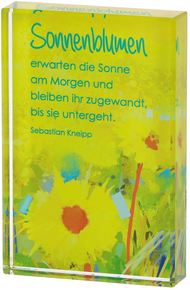 Cover: 4036526748238 | Sonnenblumen | Glasquader zum Aufstellen | Stück | farbig bedruckt