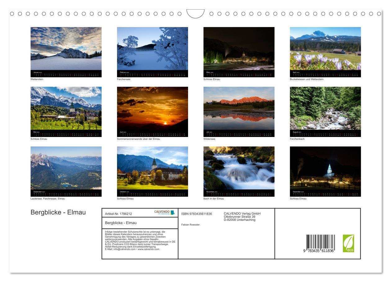 Bild: 9783435611836 | Bergblicke - Elmau (Wandkalender 2025 DIN A3 quer), CALVENDO...