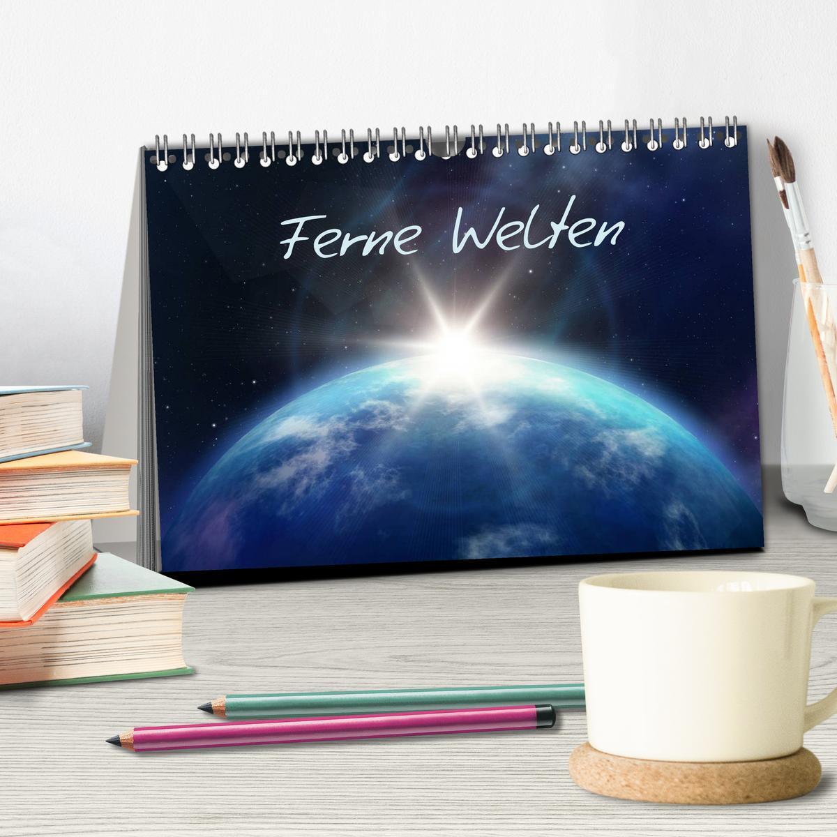 Bild: 9783435768868 | Ferne Welten (Tischkalender 2025 DIN A5 quer), CALVENDO Monatskalender