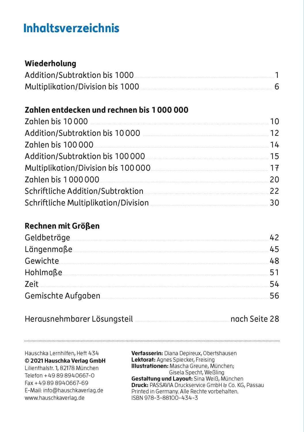 Bild: 9783881004343 | Mein Übungsheft Rechnen 4. Klasse | Diana Depireux | Broschüre | 2021