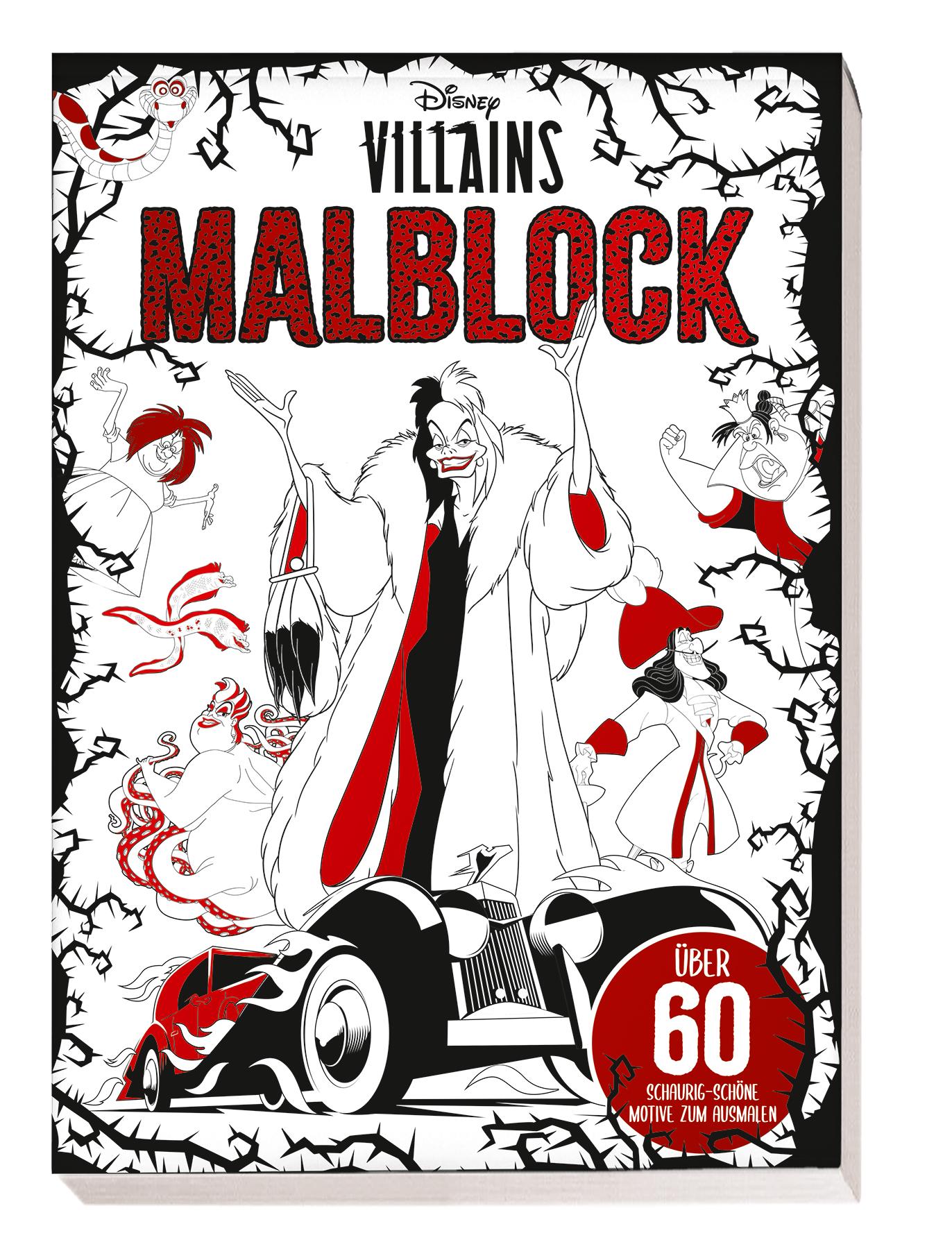 Cover: 9783833240010 | Disney Villains: Malblock: über 60 schaurig-schöne Motive zum Ausmalen